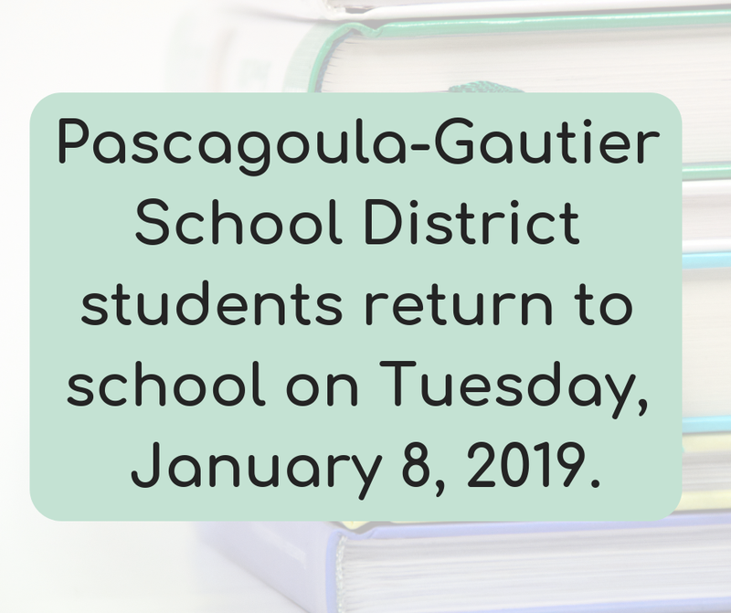 Students Return Tuesday, January 8, 2019