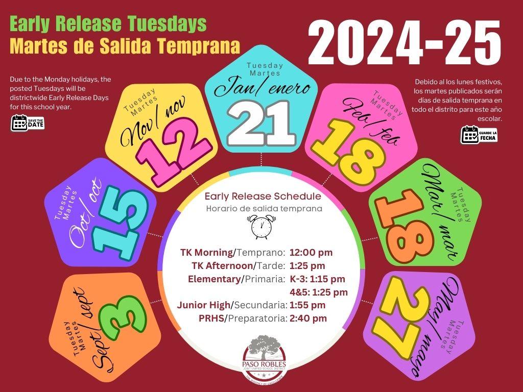 Early Release Tuesdays 2024-25