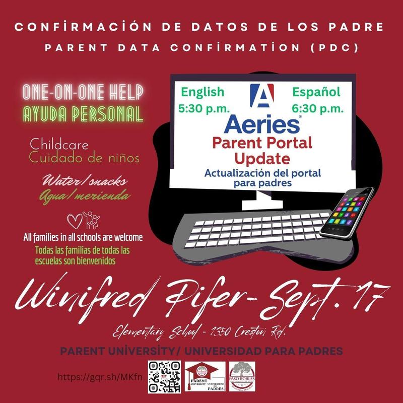 Help!  I need to update my Parent Data Confirmation in Aeries flyer