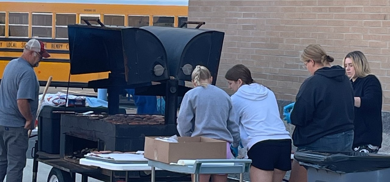 Grilling food from the Patrick Henry farm to table project