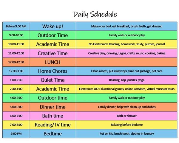 Daily schedule 