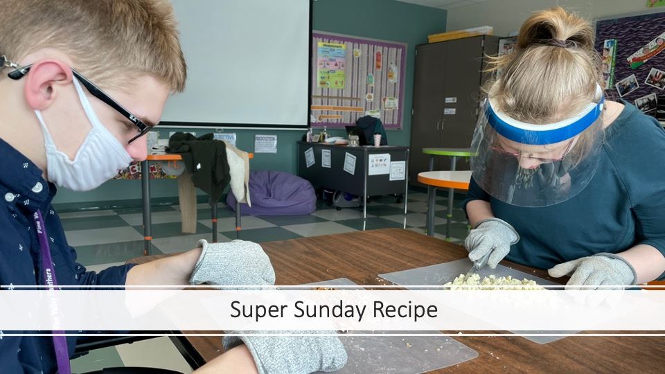  Students making a Super Bowl Recipe