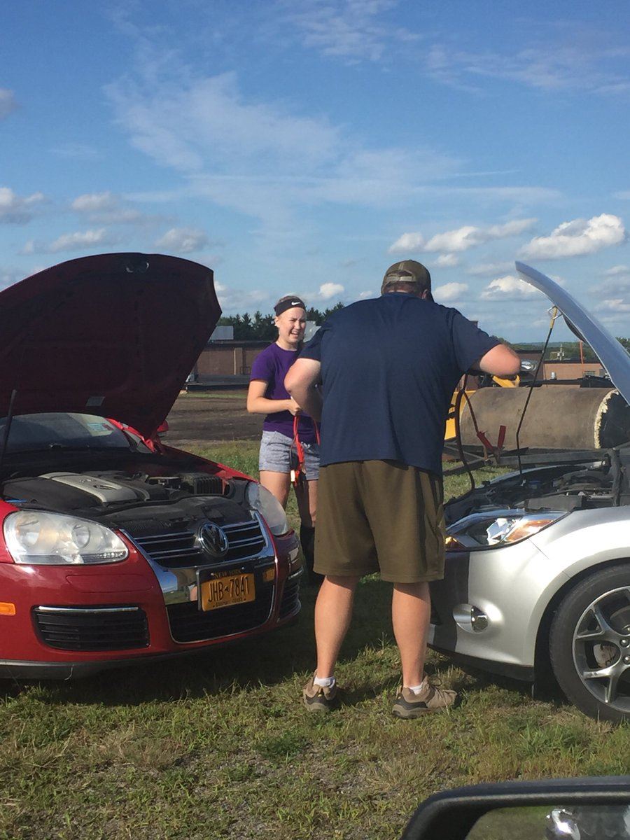 Car trouble, coach to the rescue.