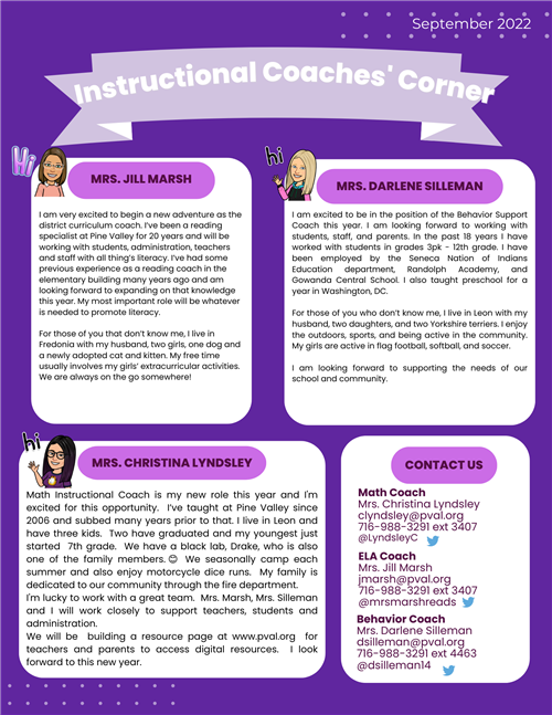 Pine Valley Instructional Coaches Banner