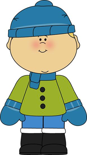 Cartoon of Child in Winter Clothing