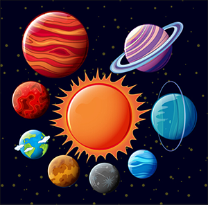 Cartoon of Planets