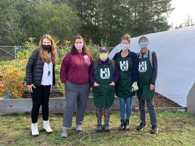 Students at the garden.