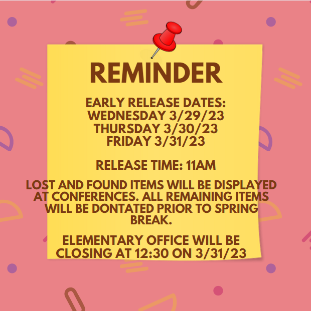 Elementary School Conferences schedule