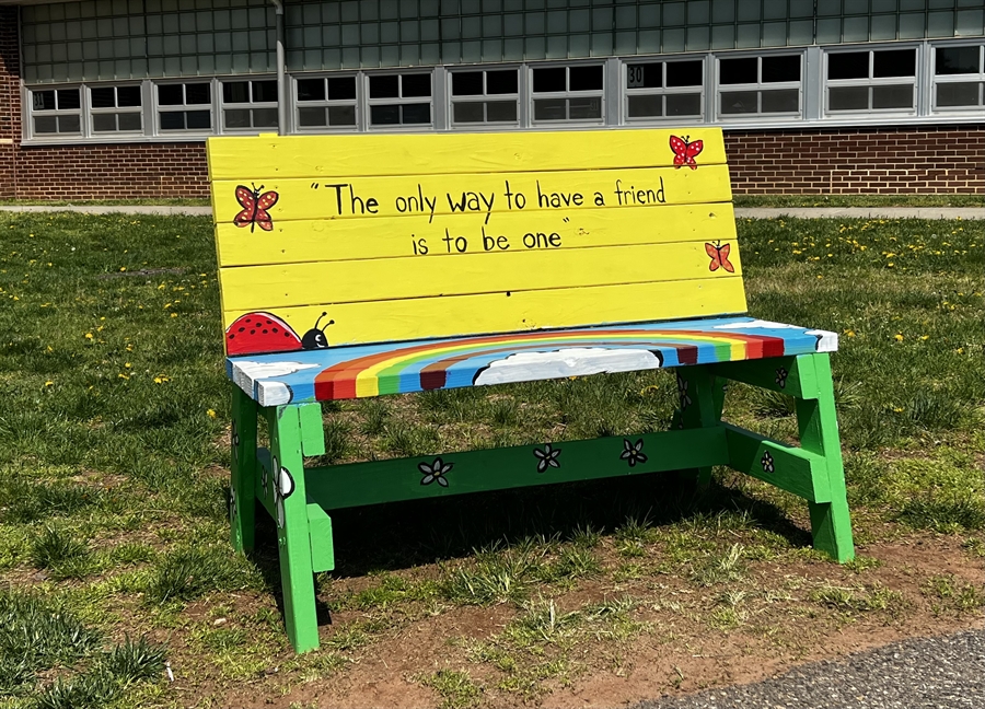 bench outside school