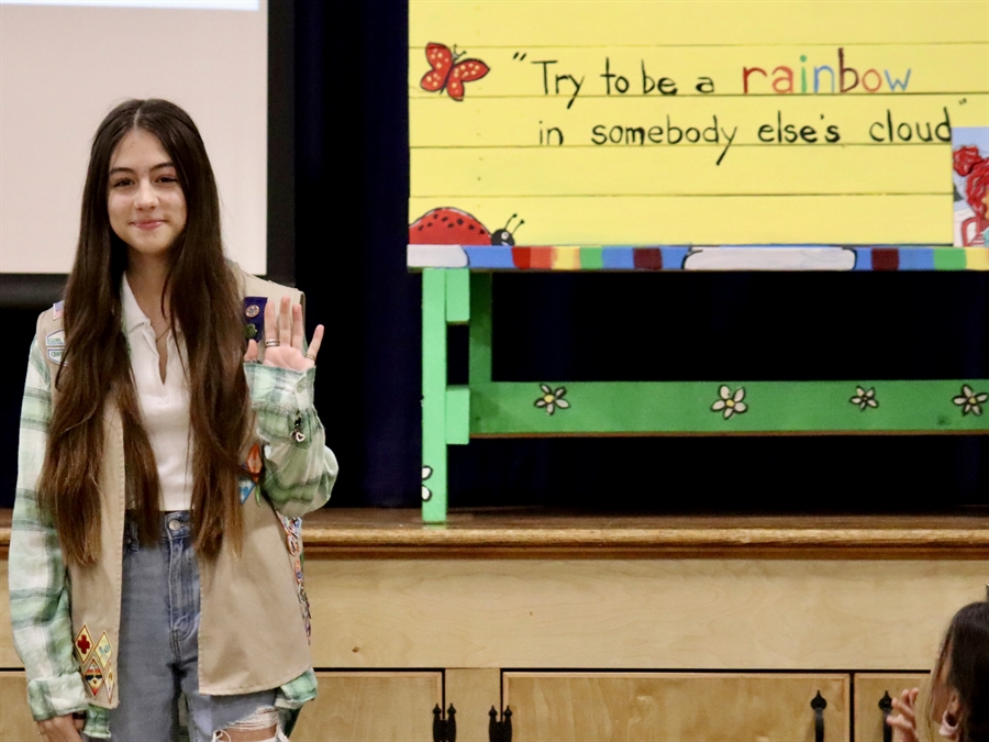 This is the image for the news article titled Schor student builds Friendship Benches for buddies at Grandview