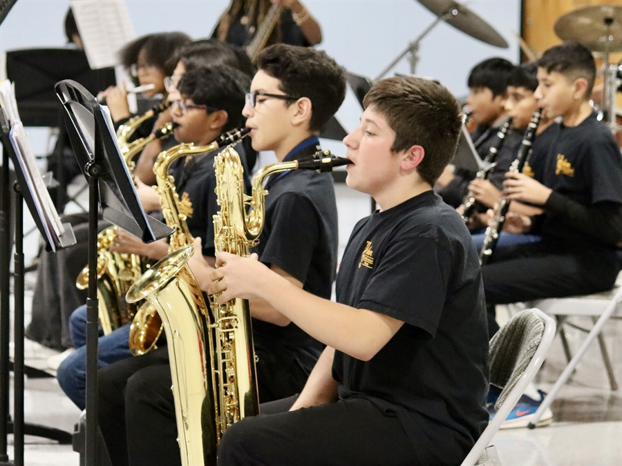 students playing instruments