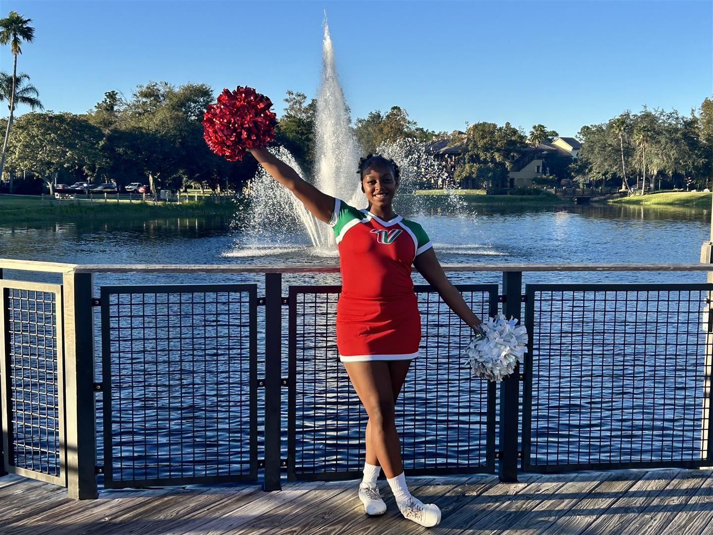 Allysha Anderson poses in Florida in her Varsity Spirit uniform.