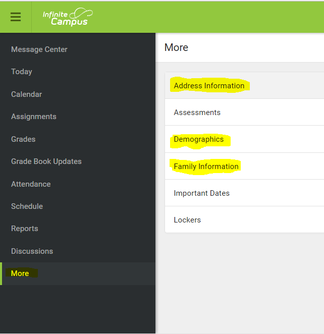 Parent Portal information 
