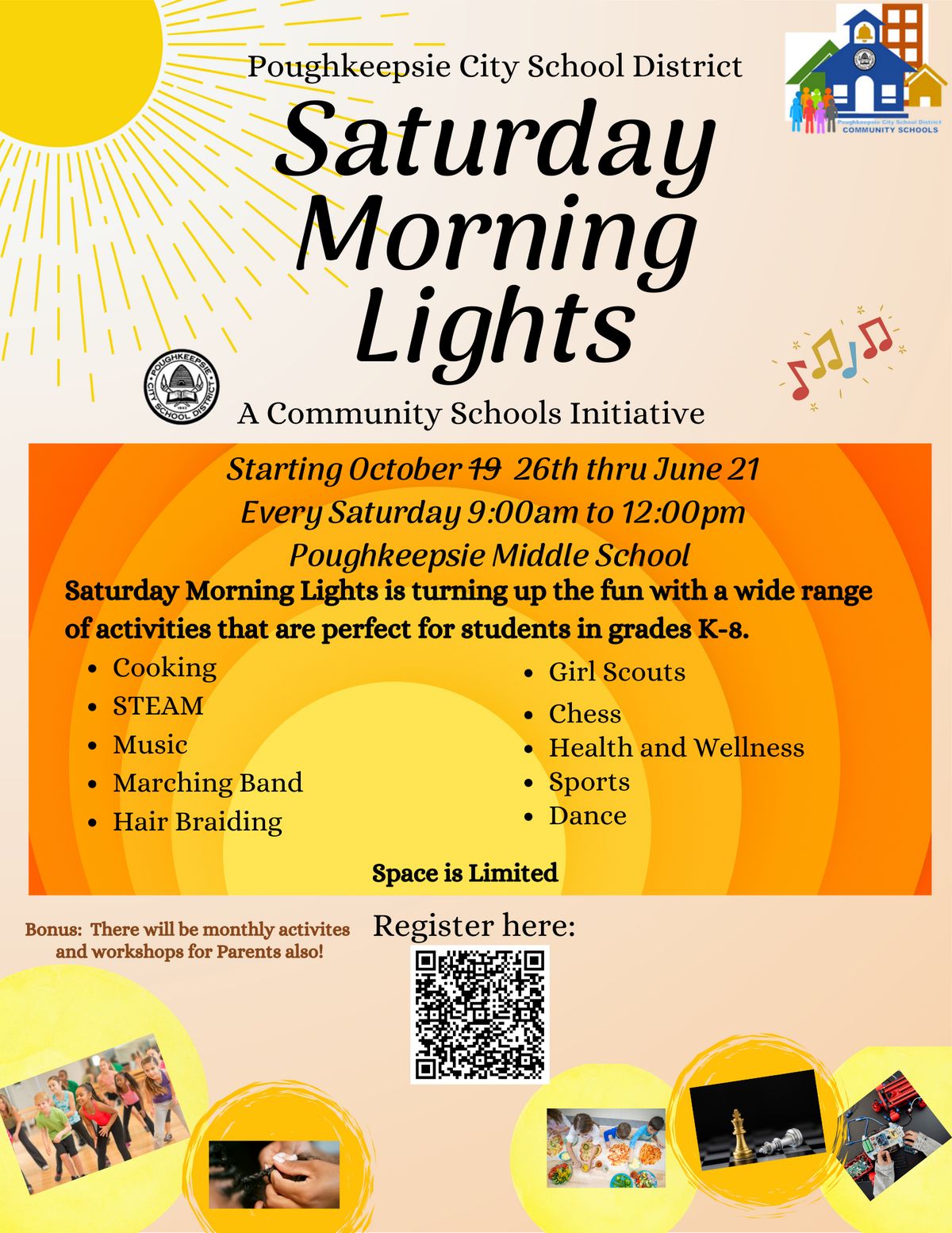  A flier showing Saturday Morning Lights with information covered in the article