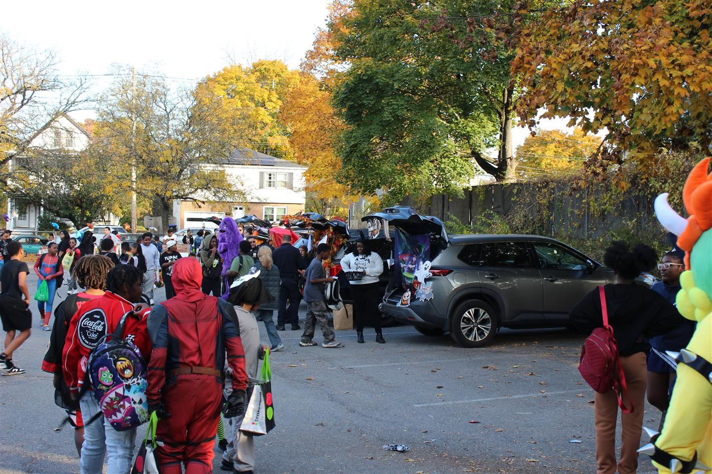 Students take part in a Trunk or Treat in the middle school parking lot