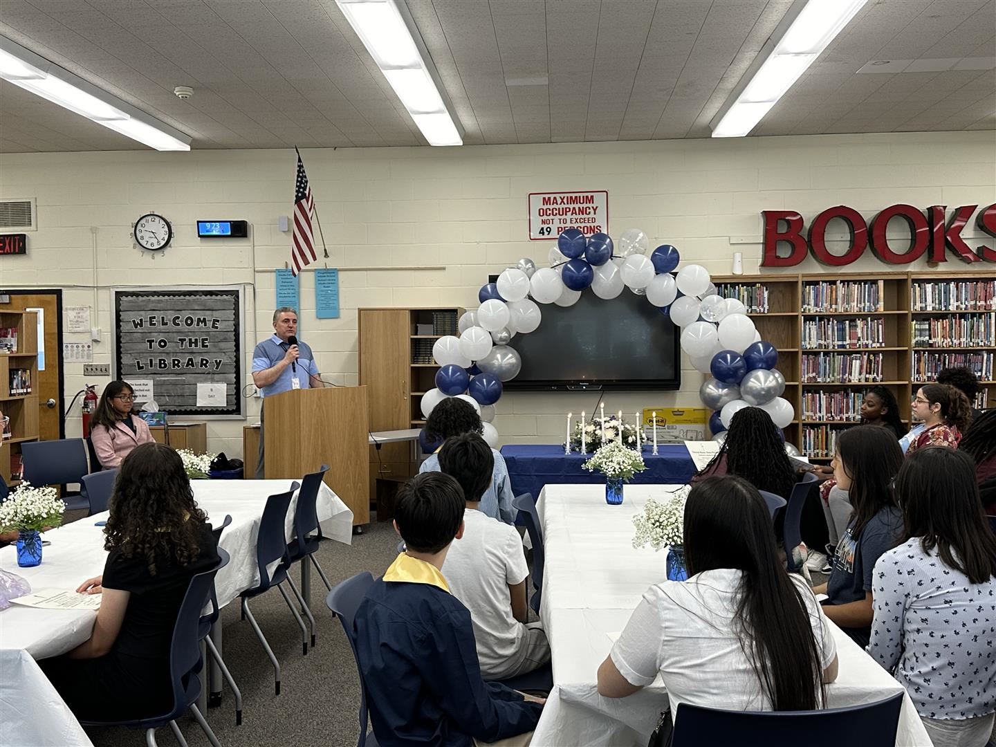 New members of the National Junior Honor Society were inducted in the Poughkeepsie Middle School library on June 5.
