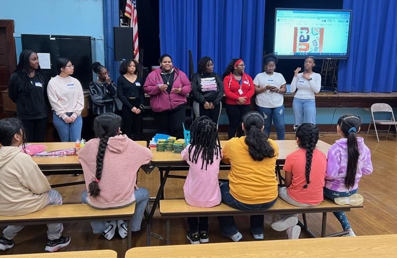  Members of Sister 2 Sister speak to members of Sisters of Steel