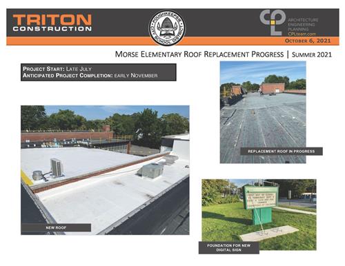 Photos of construction work at Morse Elementary School completed in summer 2021