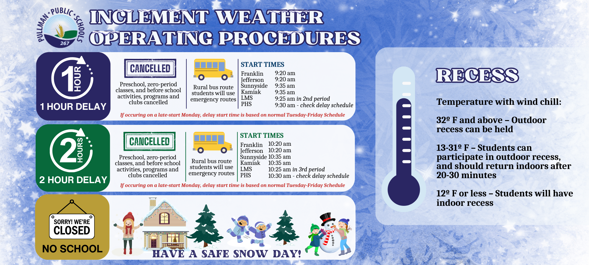 click to view inclement weather procedures