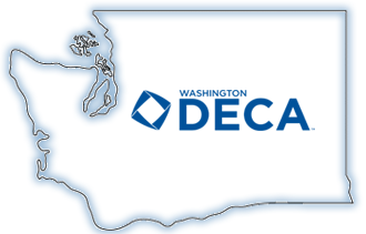 WA DECA logo and state of Washington (image)