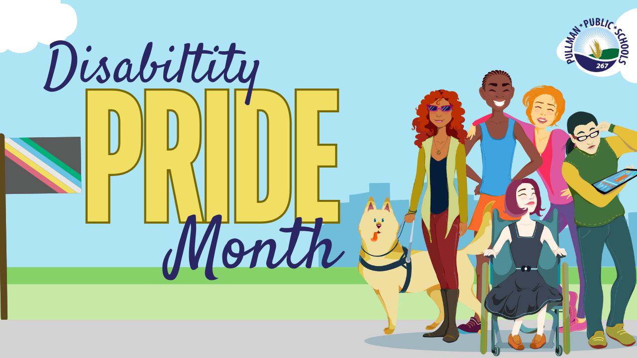 "Disability Pride Month" decorative image