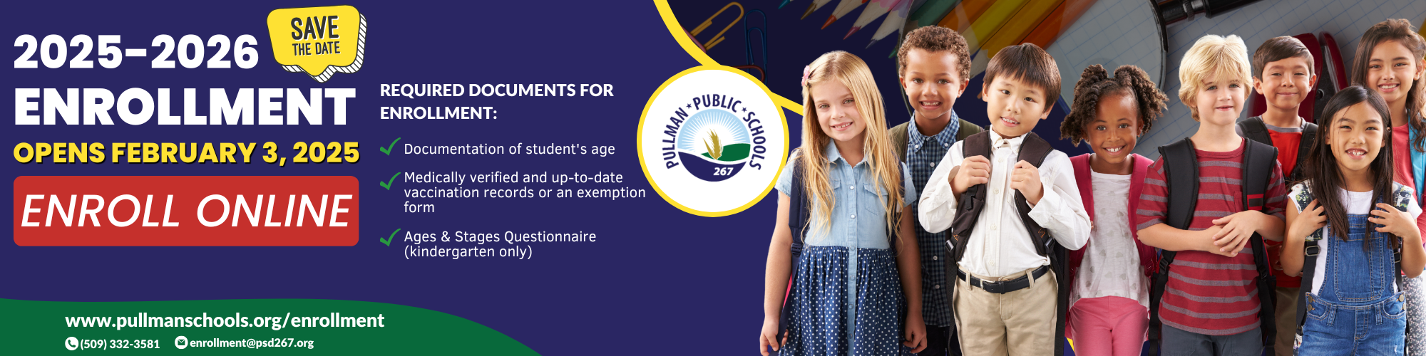 Enrollment for 2025-2026 opens February 3, 2025