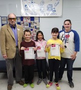 Pictured left to right: Mayor Pittman, Eli, Isabela, Charli, Mrs. Williams