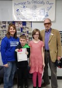 Pictured left to right: Mrs. Bain, Matthew, Rylee, Mayor Pittman