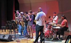 Musicians performing on stage