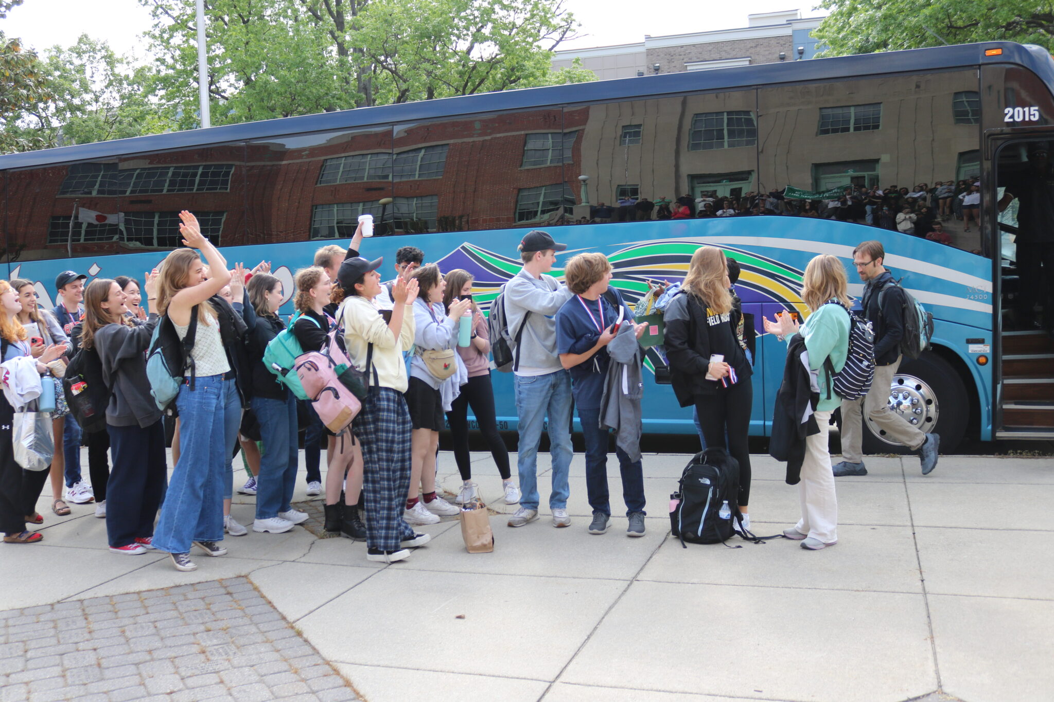 Students near a bus