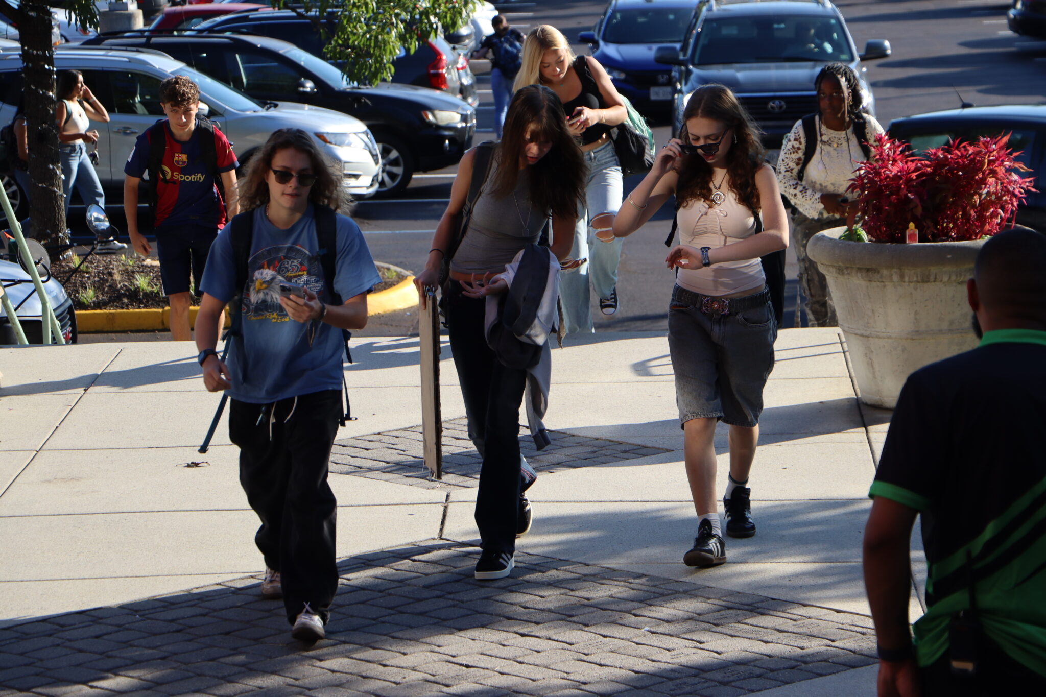 Students walking