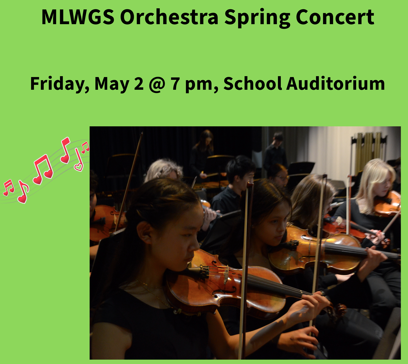 Spring Orchestra Concert on Friday, May 2 @ 7 pm