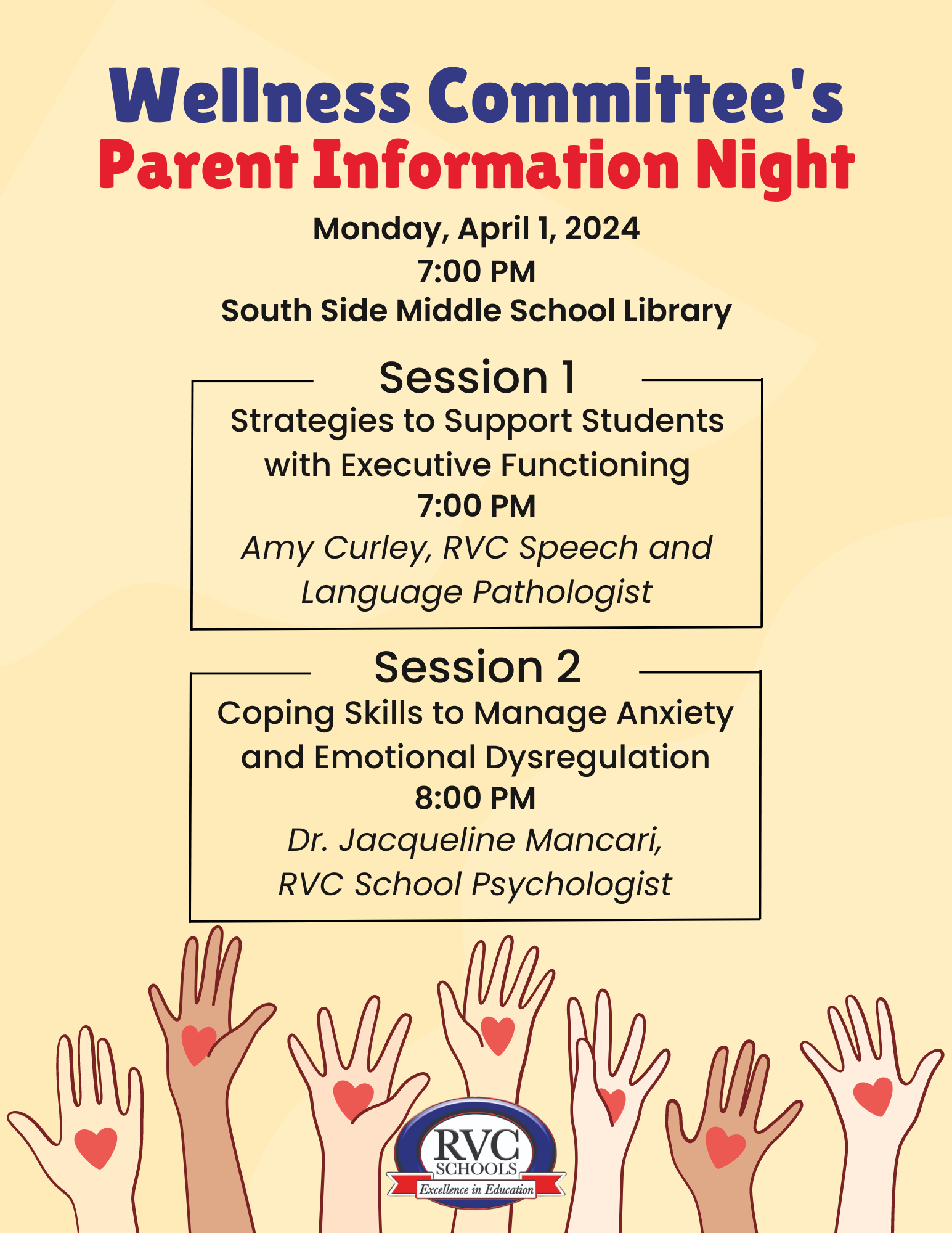 Wellness Committee's Parent Information Night flyer