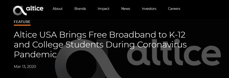 Altice brings free broadband