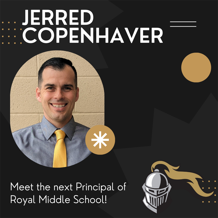 This is the image for the news article titled Jerred Copenhaver Named New Principal of Royal Middle School