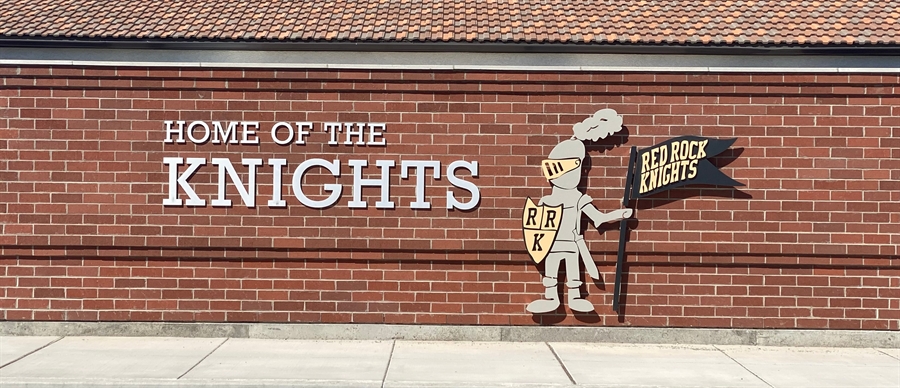 Front of the Red Rock Elementary school building