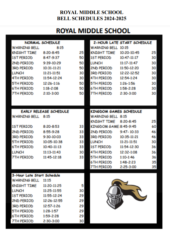 bell schedule