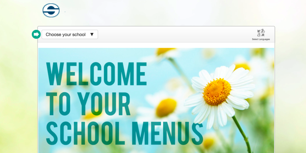 Interactive meal menu website image