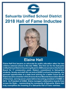 Elaine Hall Hall of Fame Poster