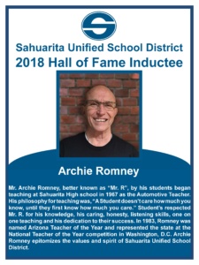 Archie Romney Hall of Fame Poster