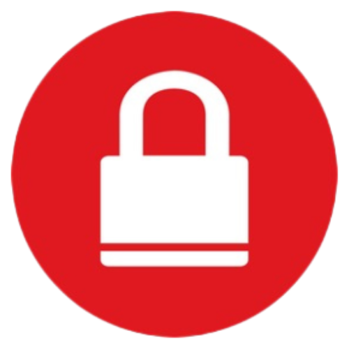 Icon indicating shelter orange circle with 1 person under a roof