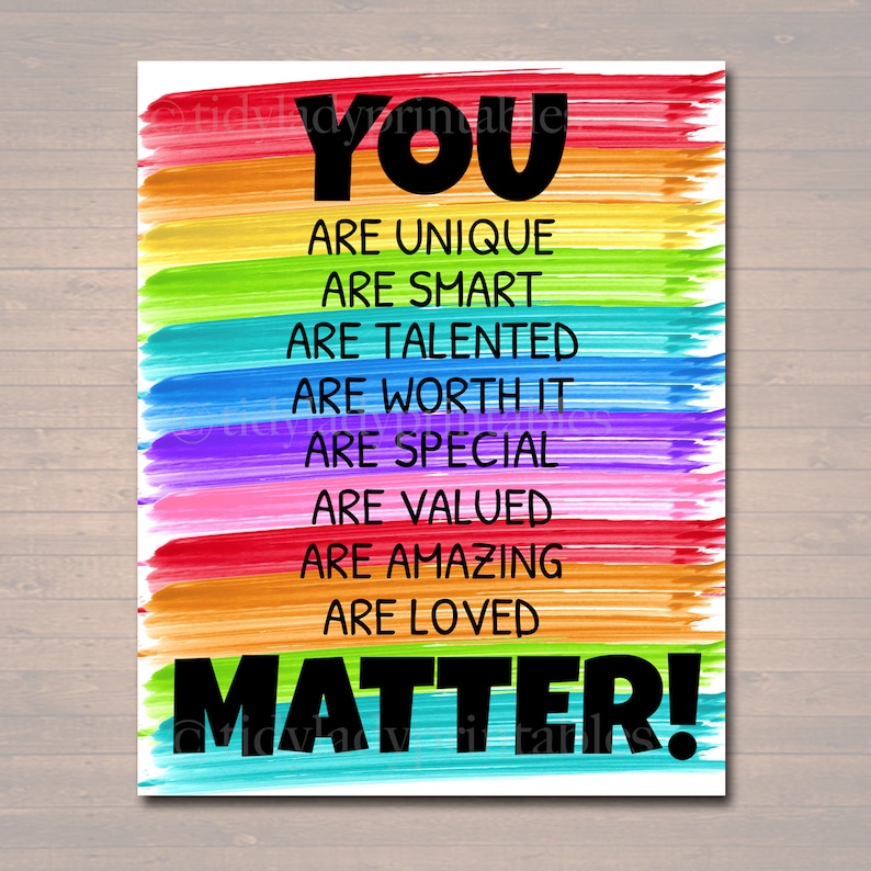 YOU MATTER Classroom Printable Counseling Office Poster image 0