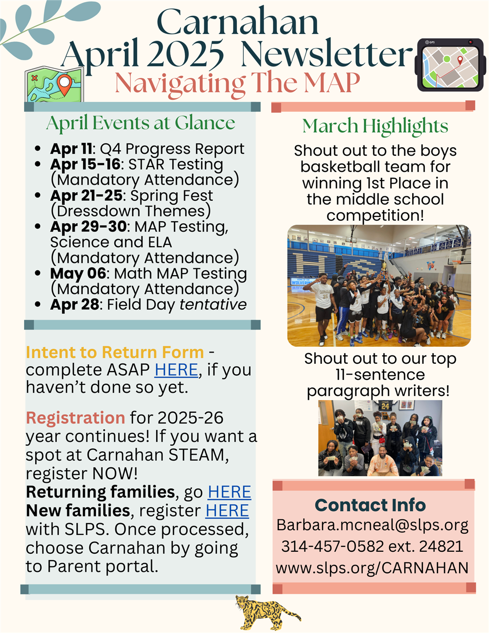 April Newsletter pg 1