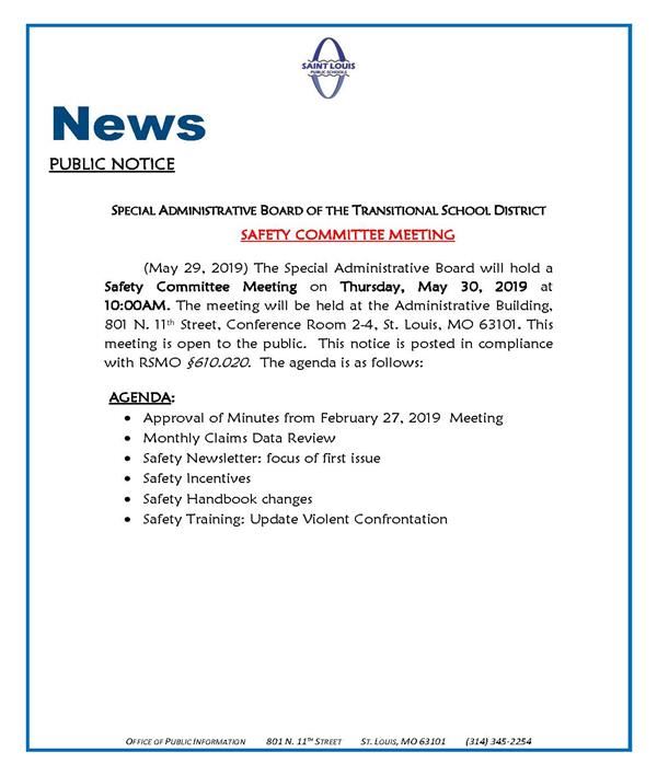 Safety Committee Meeting 