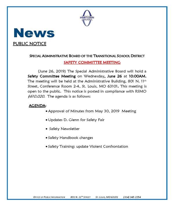 6-26-19 Safety Committee Meeting 