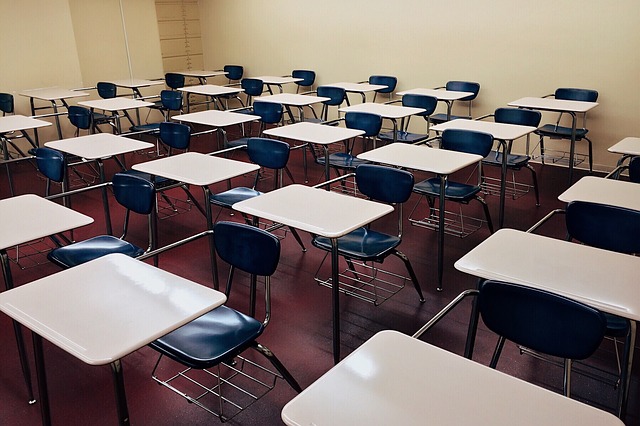 Classroom with desks