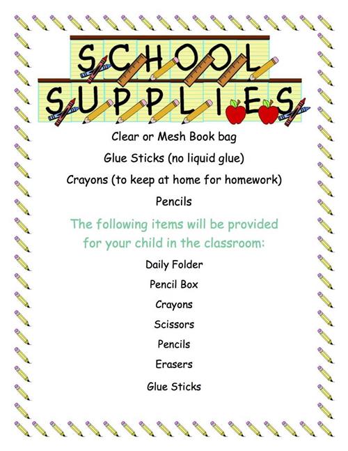 Supply List Supply List