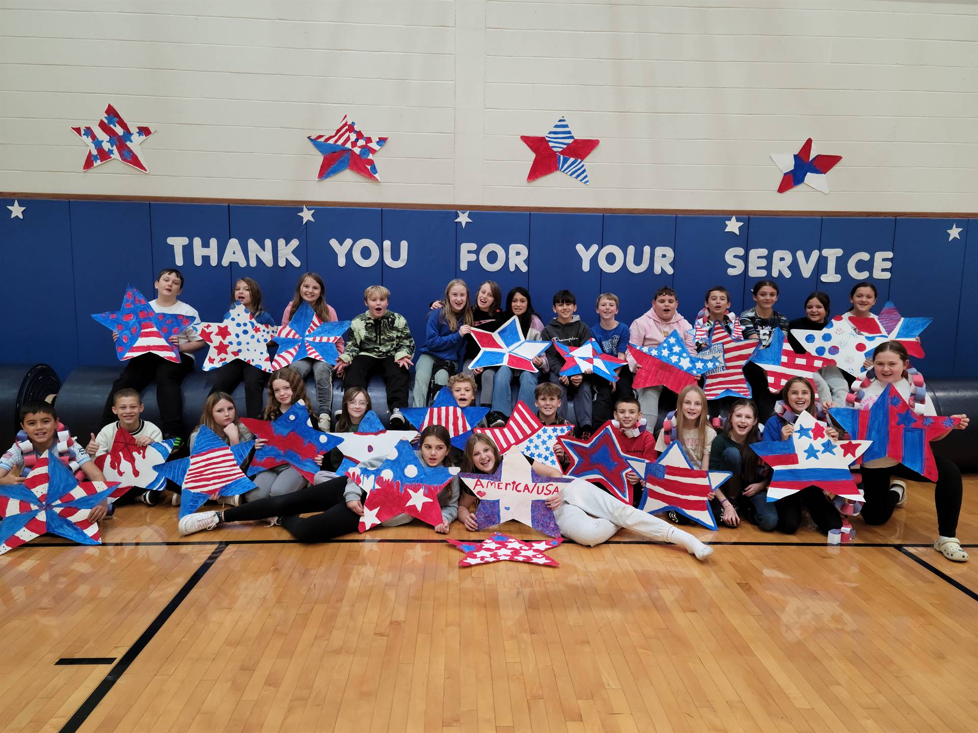 Sharpsville Elementary students honor veterans during the 2024 Veteran's Day assembly