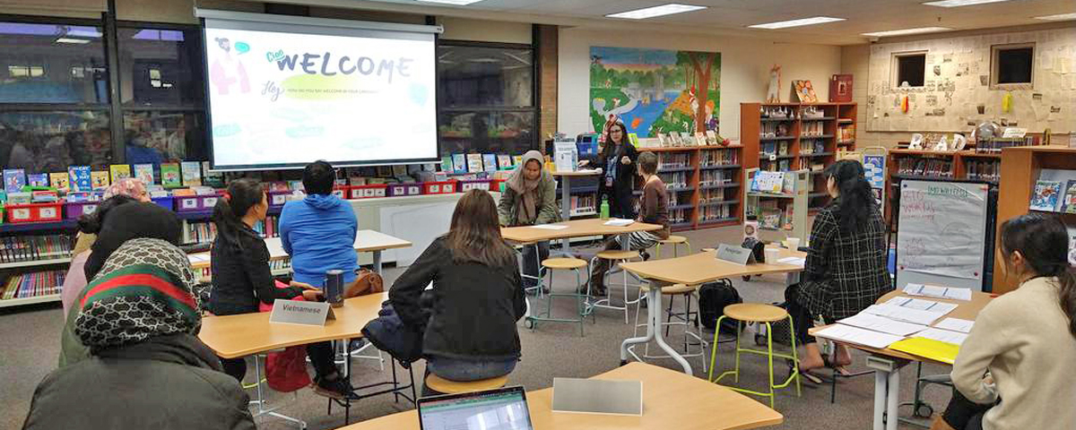 EL Coordinator Lyla Nissan leads a Bilingual Parent Advisory Committee meeting