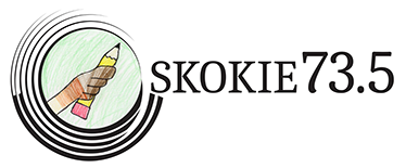 v23Skokie73.4 Logo featuring student art by Cat S.
